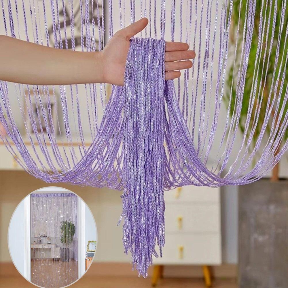 100x200cm String Curtain Shiny Tassel Curtain New Curtain Valance Window