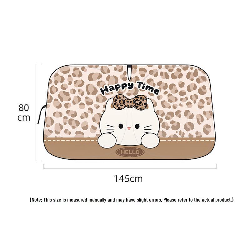 2026 Cute Cartoon Car Sunshade - Front Windshield Heat Insulation & Sun Protection