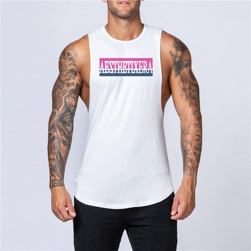 Maieu de gimnastică Bărbați Îmbrăcăminte sportivă de antrenament Stringer Îmbrăcăminte de modă Bodybuilding Bodybuilding Vestă de fitness din bumbac Cămașă fără mâneci