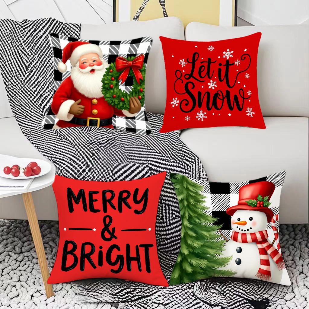 New Santa Claus/Snowman Element Pillow Print Festive Festive Warm Decorative Sofa Lumbar Cushion Pillow