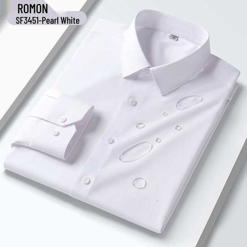 Romon Men s Triple-Proof Long-Sleeve Business Shirt 40