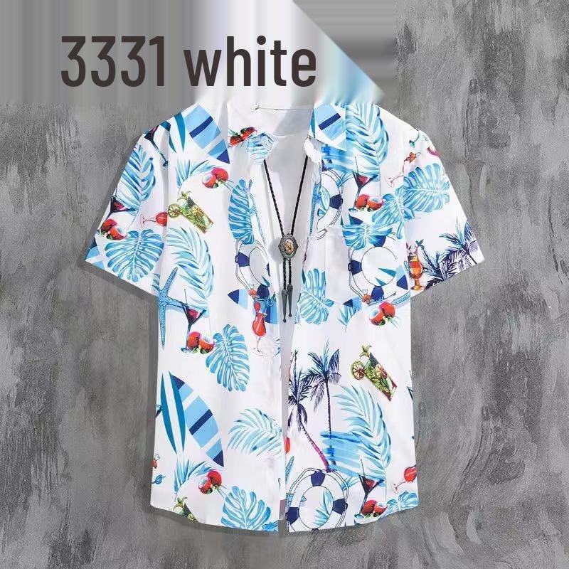 Unisex Summer Floral Short Sleeve Shirt - Hainan Sanya Travel & Casual Hong Kong Style Fashion