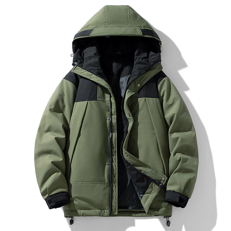 Unisex Hooded Winter Down Jacket 2025: Workwear-Inspired, Thick, Warm, Cold-Protective Outerwear for Skiing