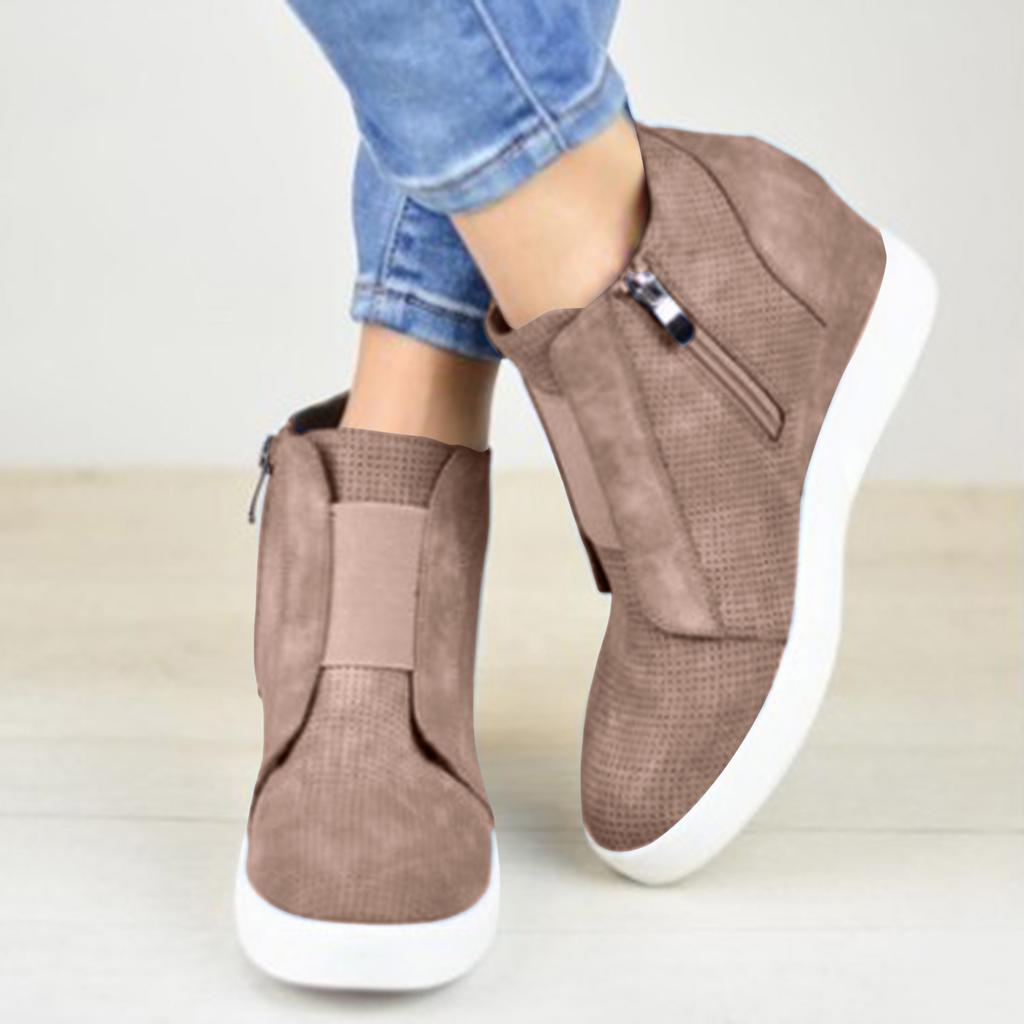 Bottes Chaudes À Vendre Pour Femmes Semelle Compensée Cachée Bottines Talons Hauts Baskets Fermeture Éclair Latérale Chaussures Courtes Pour Femmes Botas Mujer