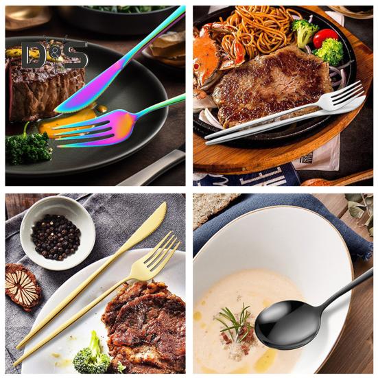 24 ks Sada nádobí z nerezové oceli Sada zrcadlového leštěného příboru pro domácí restauraci Vidličky Sada kráječů lžiček pro každodenní použití