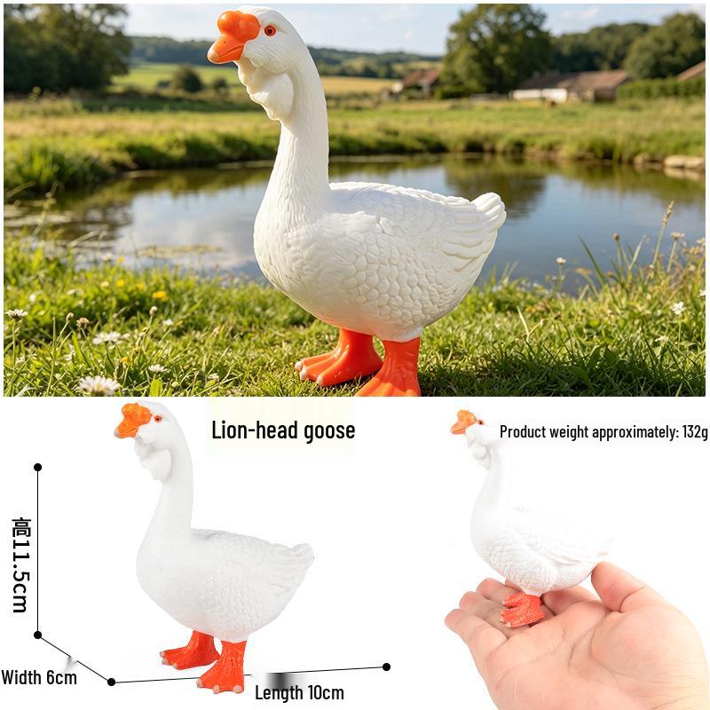 Kids Farm Animal Model Set: Goose, Pheasant, Duck - Educational Toy Figures & Decorations