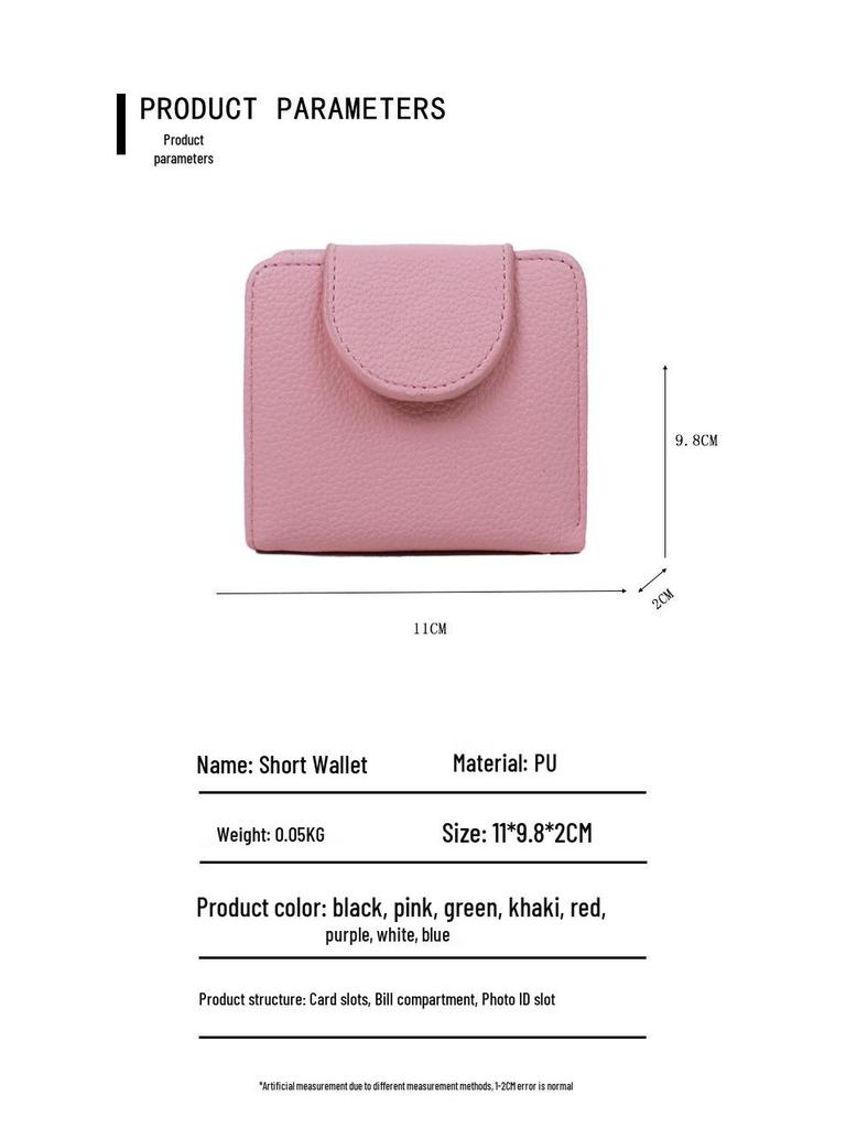 Korean-Style Women's Minimalist Wallet, Dopamine Color, Multi-Card Large Capacity Holder