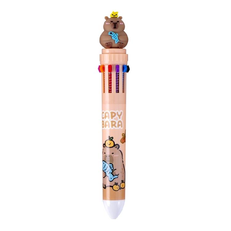 Cartoon Multicolor Pen for Color Coding Writing Drawing Journaling 10 Color-in-1 Writing Pen Multicolored Ballpoint Pen