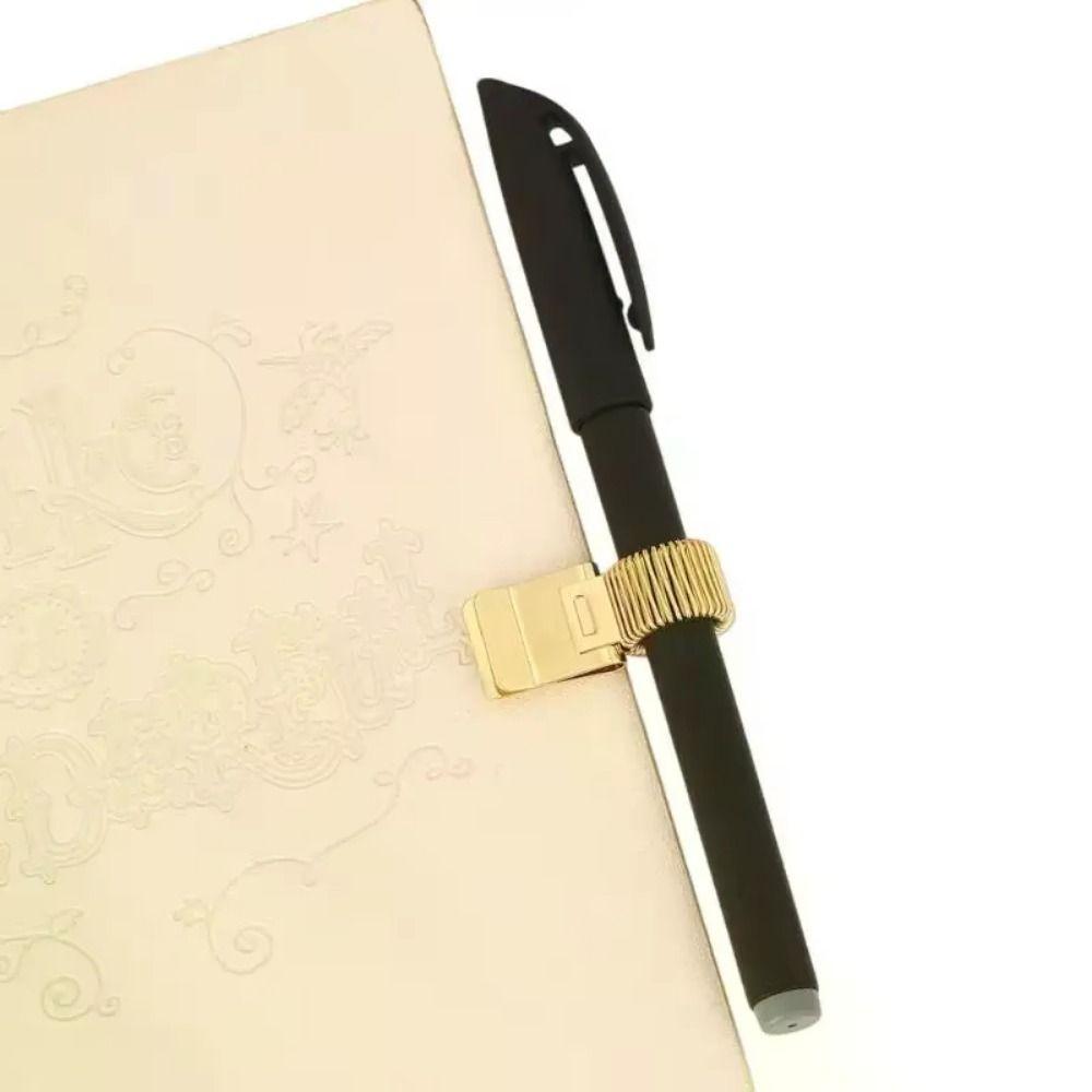 Retro Spring Pen Clip Heavy-Duty Notebook Pen Holder Pen Clip With Spring  Student Use