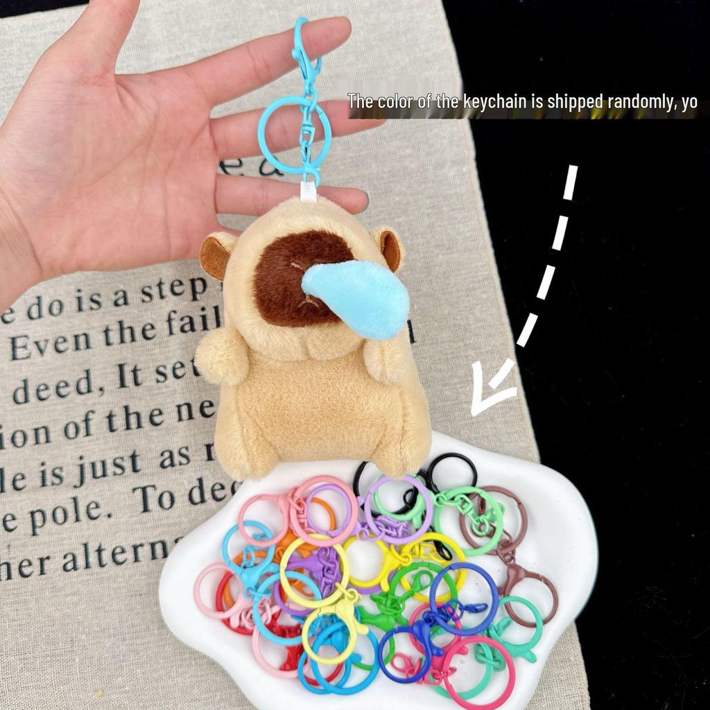 Capybara Plush Toy Keychain – Cute Stuffed Animal Backpack Clip