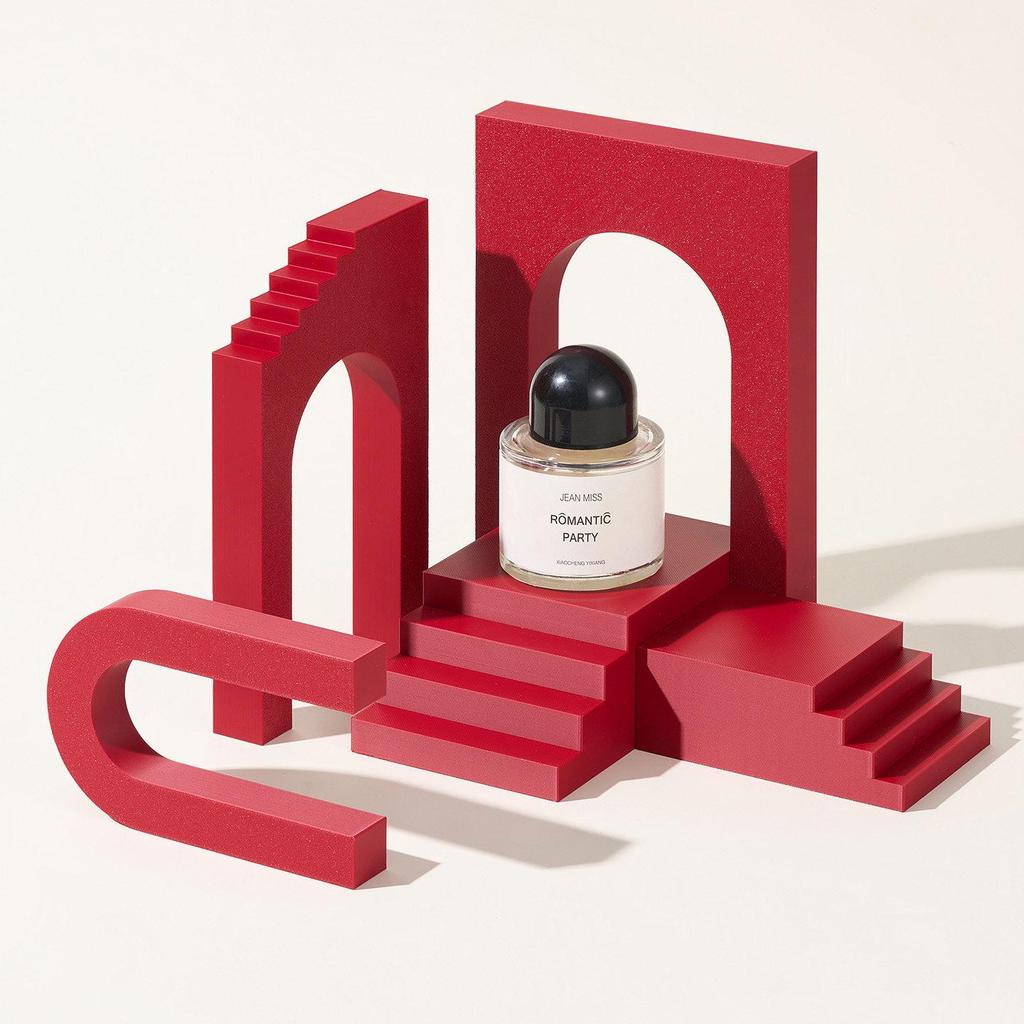 Chinese Red Geometric Photography Props: New Year Theme Still Life Display Stand