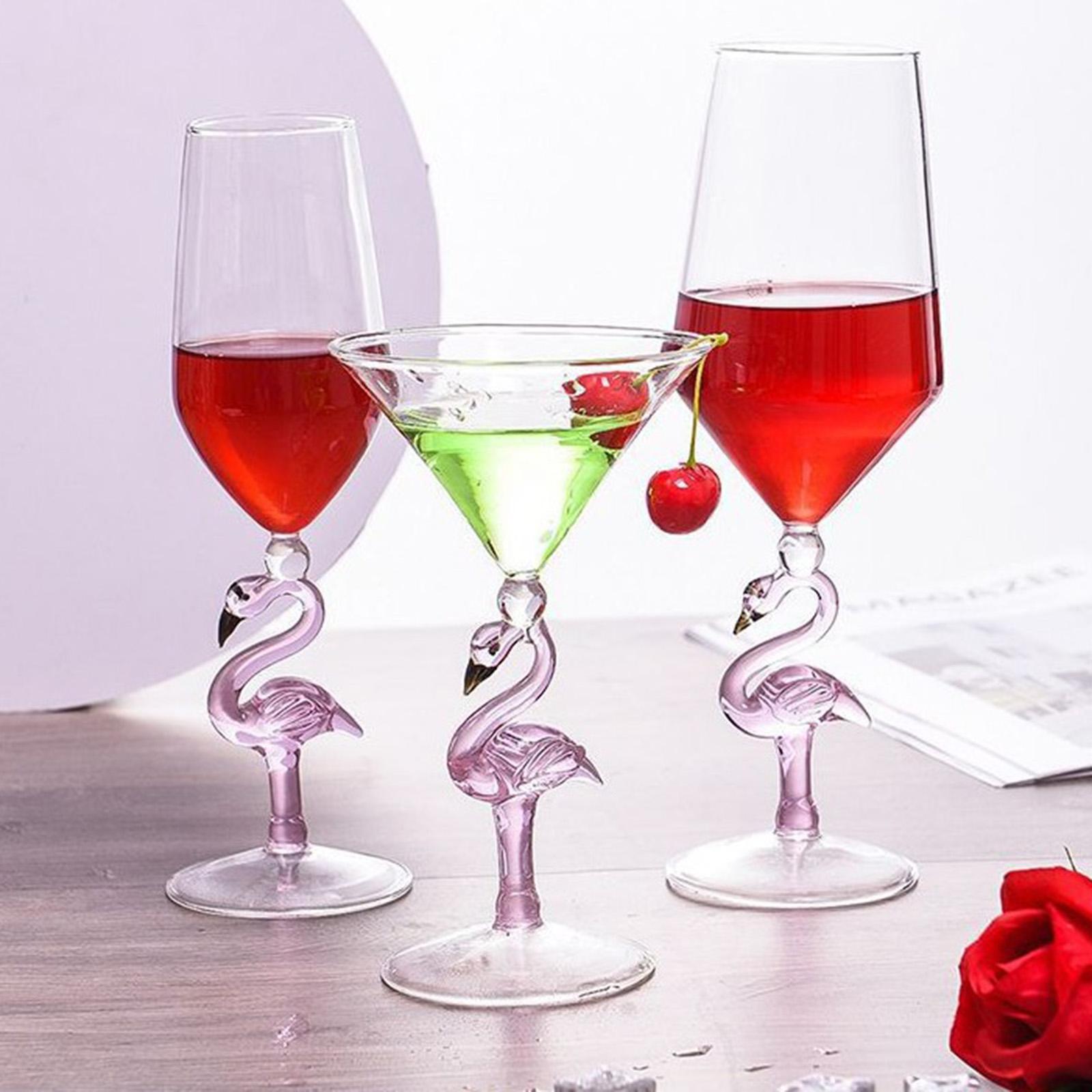 Pink Flamingo Martini Goblet Cocktail Glass for Celebration Cocktail Birthday 330ML