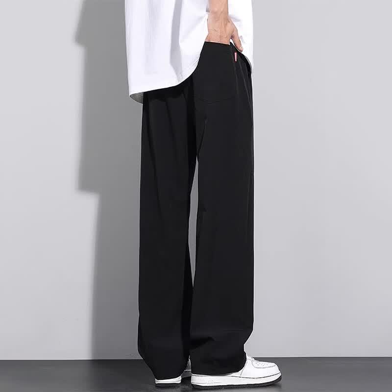 PLAYBOY Pantalon Décontracté Droit en Soie Glacée pour Homme