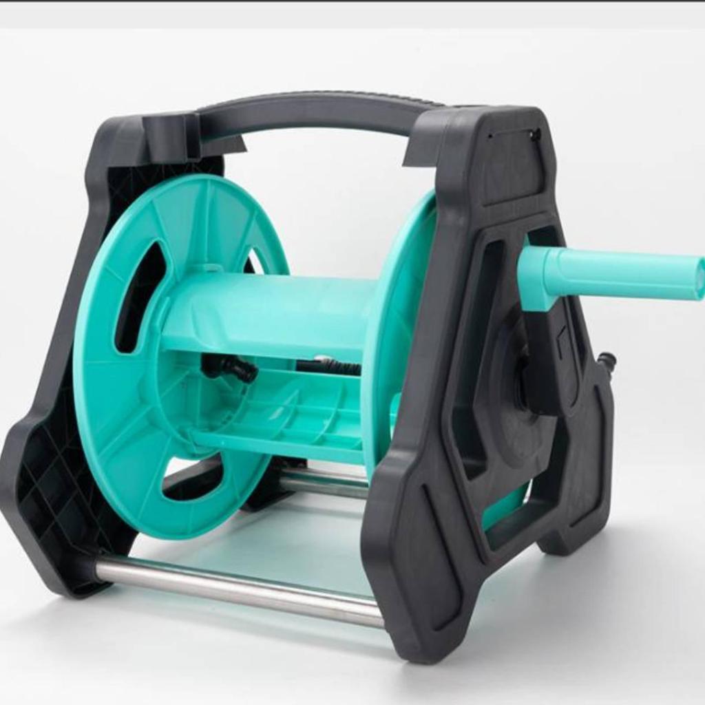 Water Hose Reel Wind with Ease Winding Garden Cart Stable Structure for Car Wash, Yard