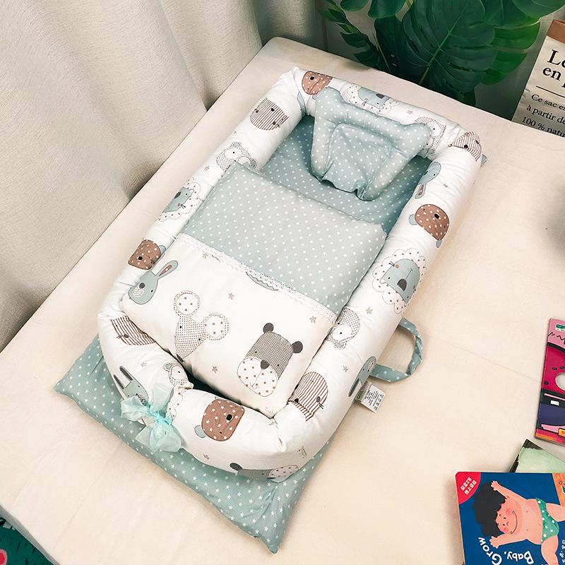 100% Cotton Satin Baby Crib: Foldable Newborn Sleeping Bed, Multifunctional Bionic Bed