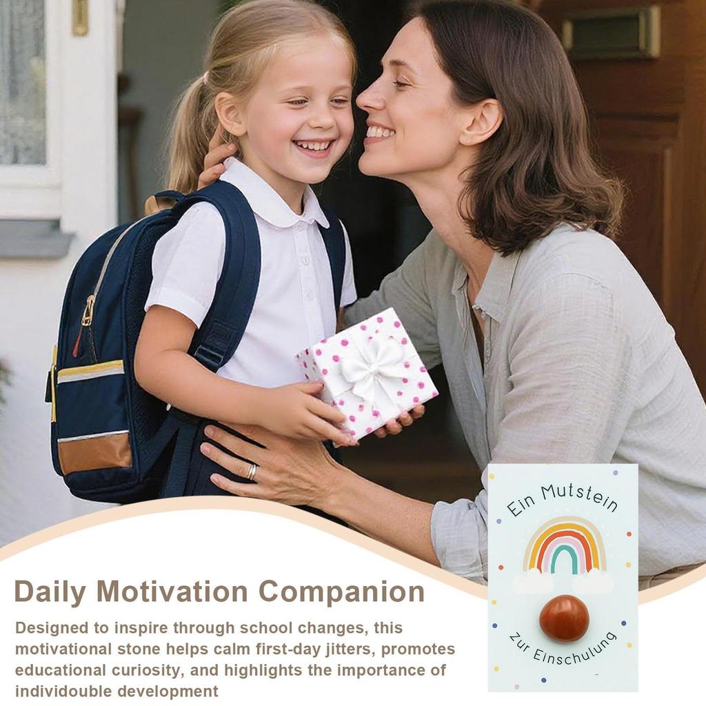 Good Luck Stone with Card natural courage stone Natural Kids Memorial Stones motivational gift for Boys Girls Birthday