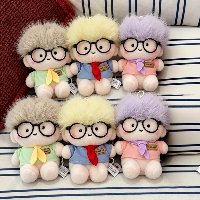 Cute Cotton Doll Pendant Plush Toy Fried Hair Little Boy Bag Pendant Keychain Rag Doll Doll
