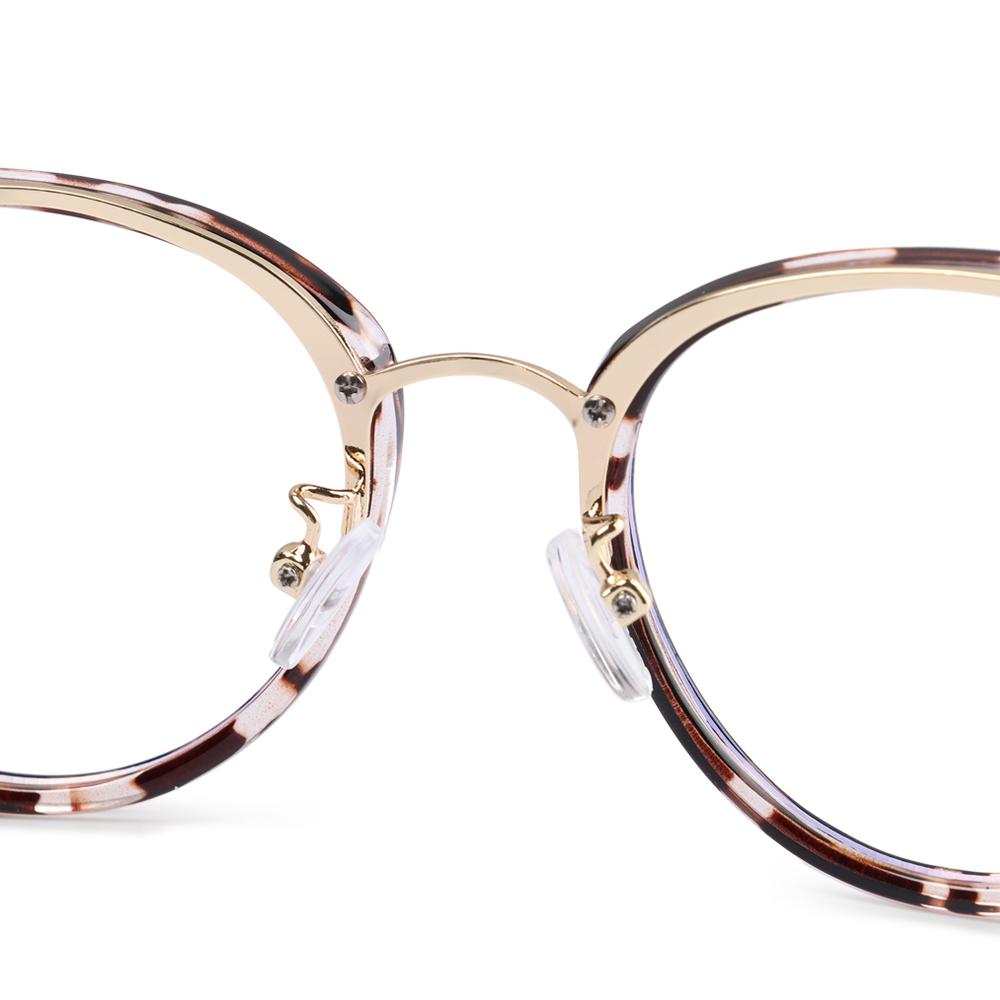 Women Round Frame Vision Care Eyeglasses Eyewear Anti-UV Blue Rays Glasses Computer Goggles