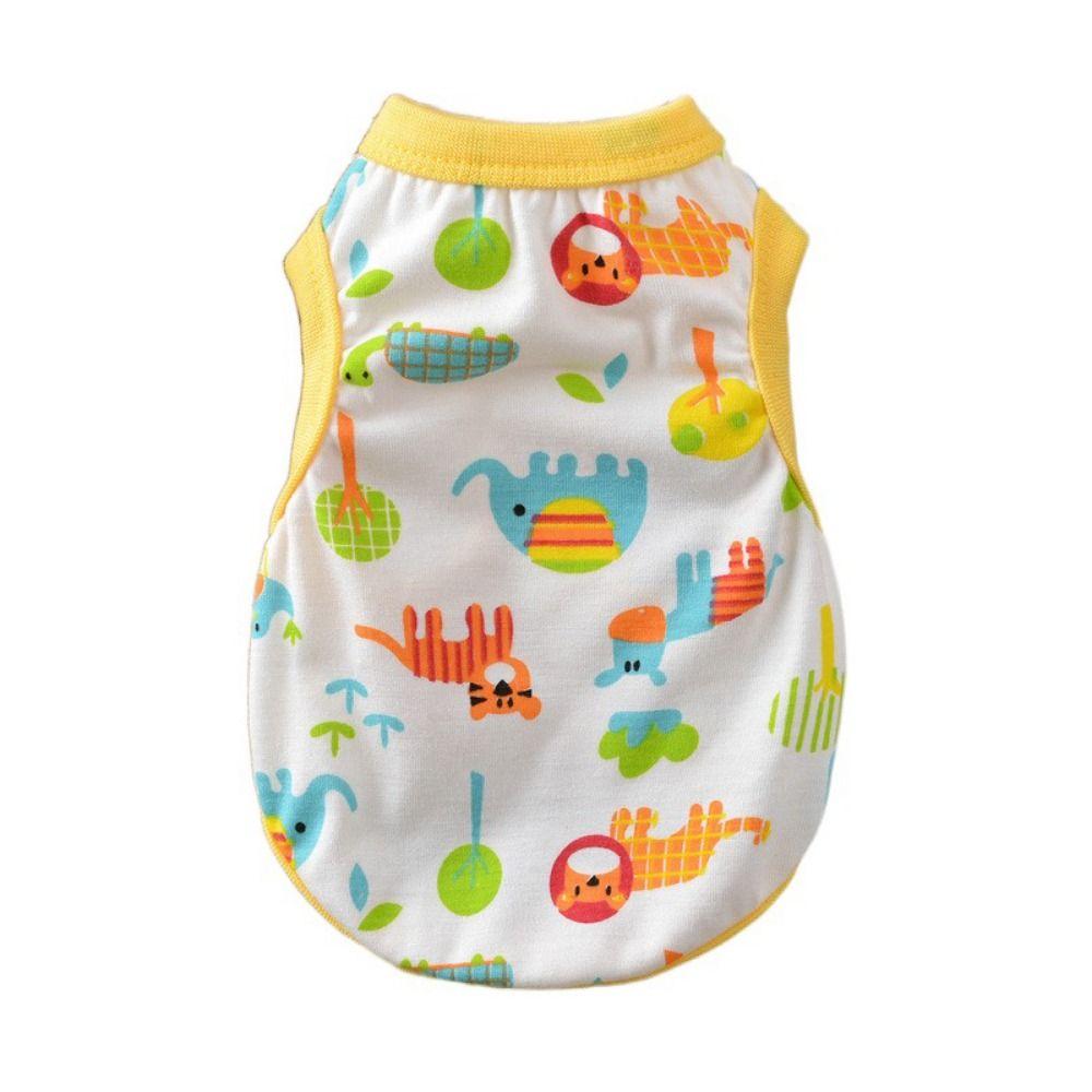

Soft Strawberry Dog Vest Cartoon Print Dog Thin T-Shirt Cute Dog Sunscreen Vest Summer L-forest