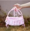 European Style Milky White Flower Girl Basket for Weddings