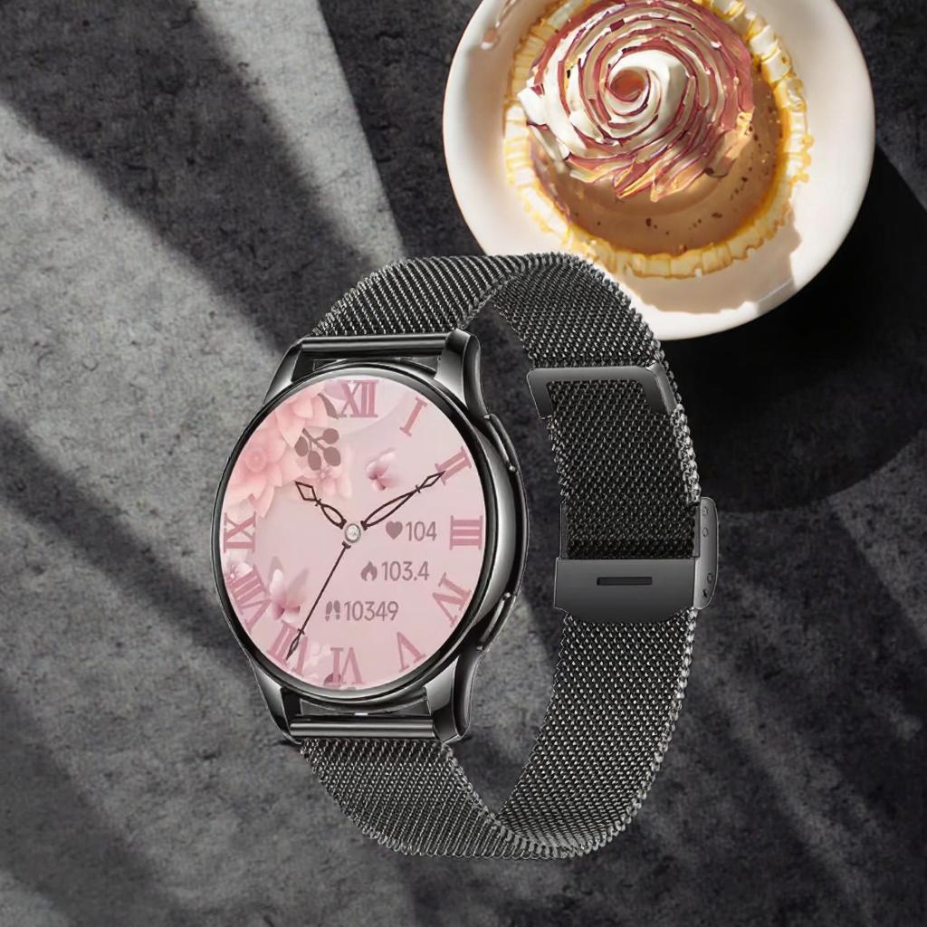 Women Smart IP67 Waterproof 1.32 Inch AMOLED Watch Screen Blood Oxygen Heart Rate Monitor Android Silica Gel