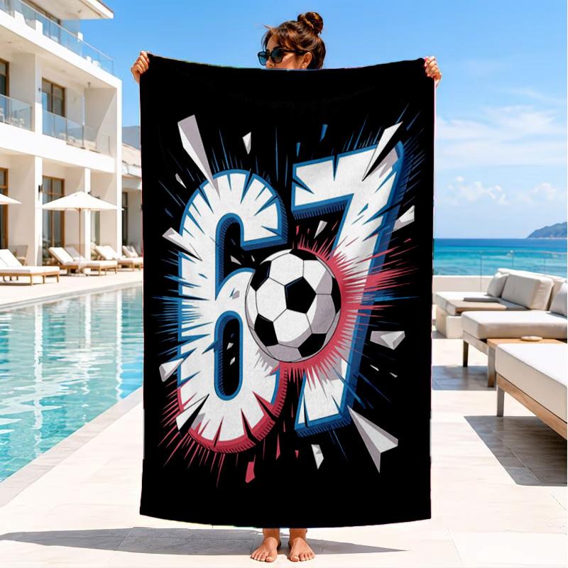 Royal Hands Holding Number 67 Beach Towel, Quick-drying, Easy to Care for, Suitable for Both Fitness and Beach Vacations,Sports Essential