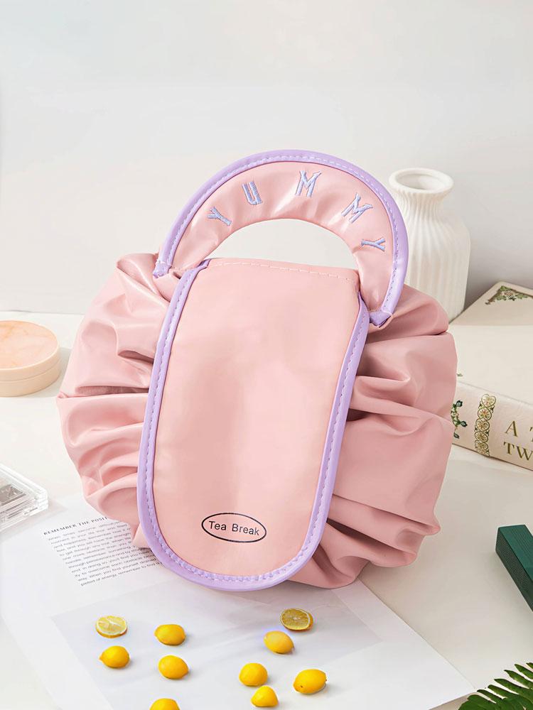 

1PC Autumn and Winter New Ladies lazy drawstring makeup bag, portable waterproof travel toiletries bag, hand-held storage bag