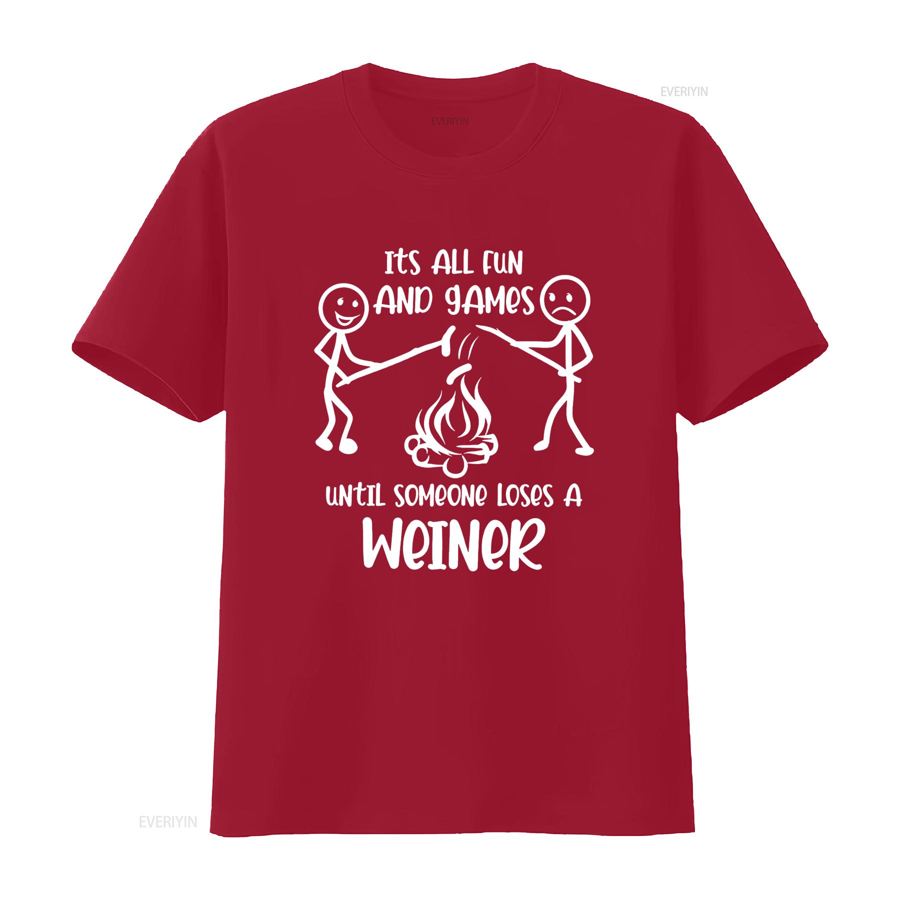 

It s all fun and games until someone loses a weiner T Shirt vintage Washed Casual streetwear Stretched Unisex Comfortable S