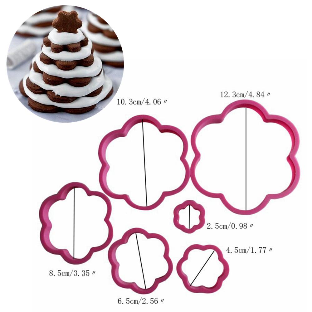 3D Christmas Tree Cookie Mold Star Heart Shape Plum Biscuit Cutter Mold Fondant Cake Decorating Mould Kitchen Baking DIY Tools