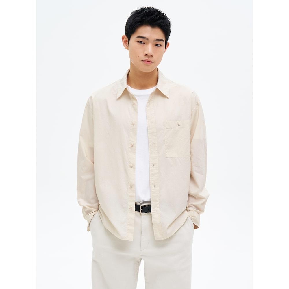 8Seconds 60-Count Cotton Poplin Oversized Shirt Ivory Ivory/M