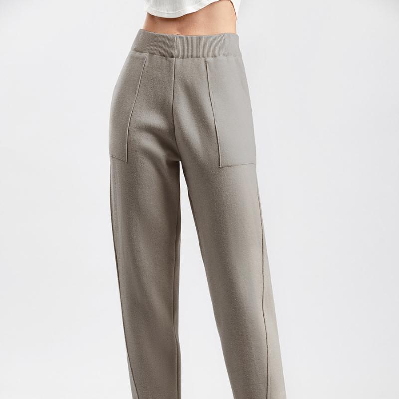 Herbst Winter Neue Frauen Lose Dünne Rübe Capris Hohe Taille Gestrickte Harun Hose