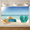 Decorazione Sfondo Spiaggia Tropicale Conchiglia Stella Marina Vacanza Estiva Per Festa in Piscina Sfondi Per Fotografie