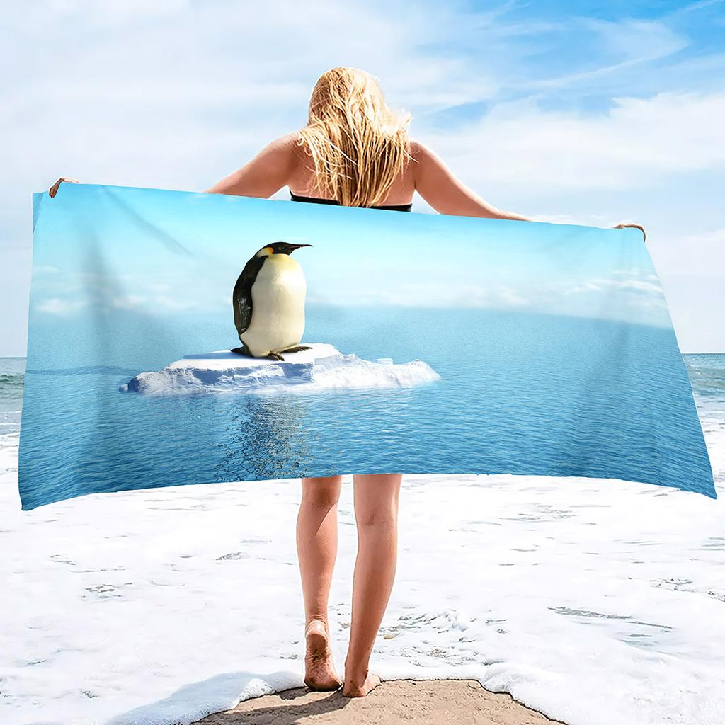 Asciugamani da Spiaggia Uccello Pinguino Asciugatura Rapida Microfibra Morbido e Assorbente Asciugamano da Bagno Viaggio Outdoor Asciugamano da Spiaggia Sovradimensionato Senza Sabbia