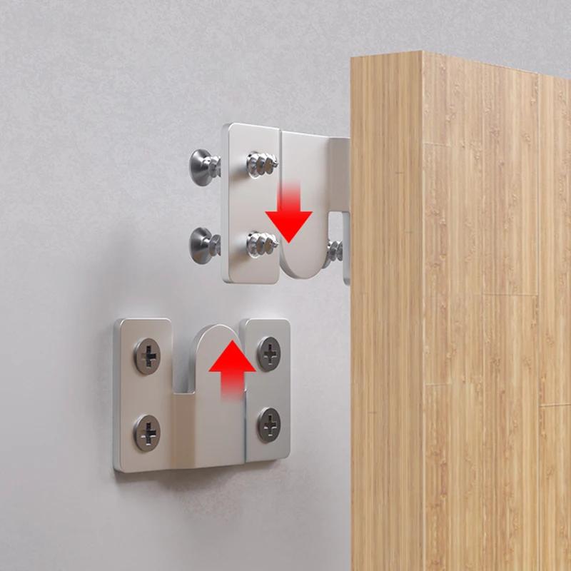 20/2pcs Stainless Steel Interlock Bracket Furniture Joint Connector Wall Hanger Picture Frame Hooks Flush Mount Hanging Buckle