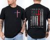 Stand For The Flag, I Kneel for The Cross Patriotic Christian US Flag 2 Sided
