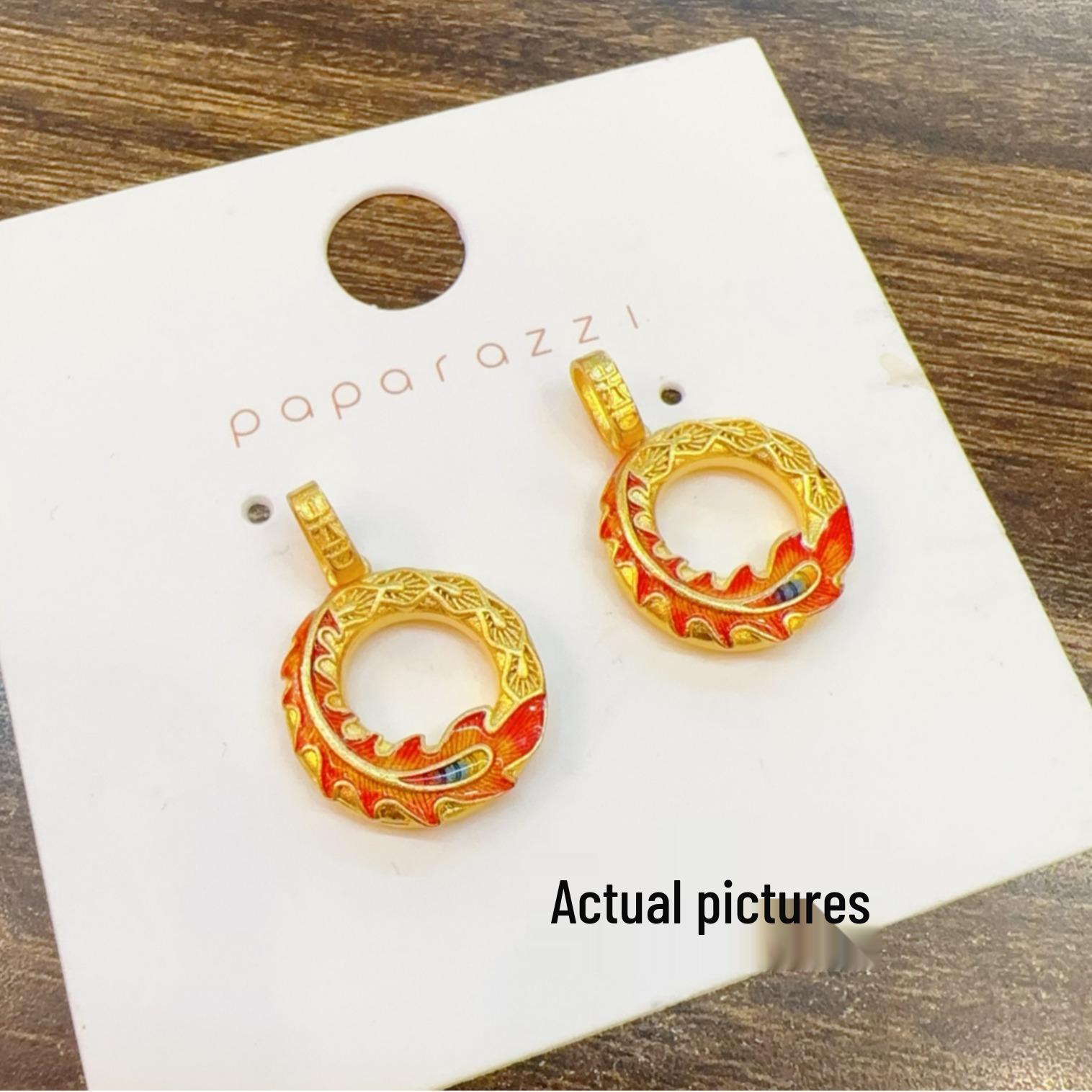 Вьетнамская подвеска-ожерелье  Золотой Песок Феникс Перо  - Женская латунная ключичная цепочка