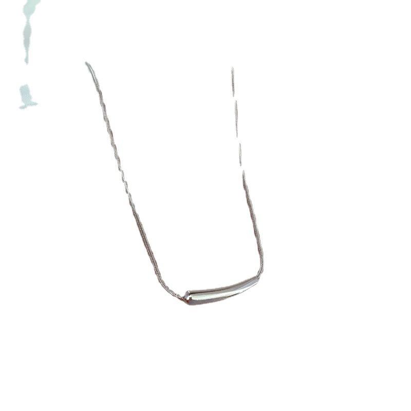 Titanium Steel Versatile Eggplant Exquisite Furnace Real Gold Necklace Female Collarbone Chain With Jewelry