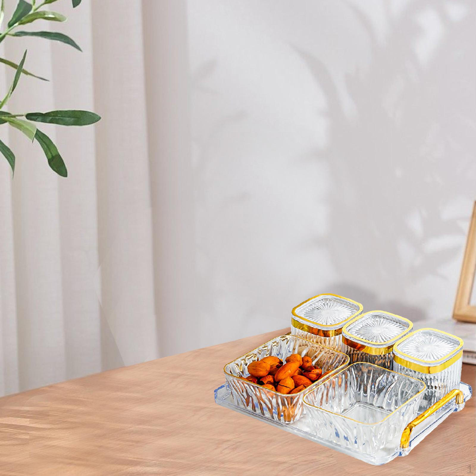 

Поднос для сервировки закусок, контейнер для хранения приправ в скандинавском стиле, банка для печенья для свадебного ужина 3 Jar 2 Bowl