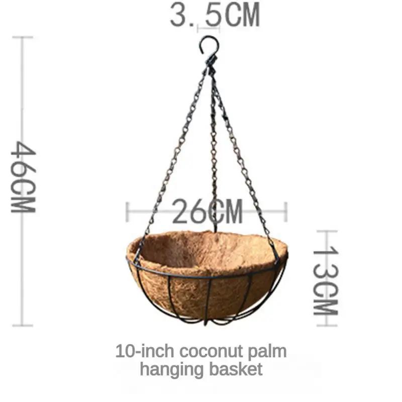 8/10/12/14 Inch Metal Hanging Basket For Plants Flower Garden Pot Planters Round Wire Plant Holder Pots For Home Balcony Decor