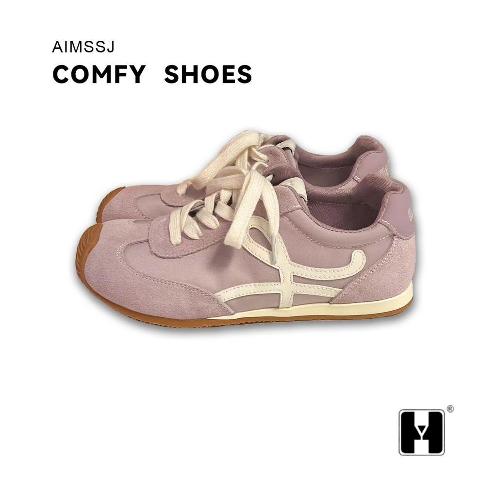 Damen-Ballerinas aus echtem Leder Retro Forrest Gump Colorblock Freizeitschuhe Sommermode Slipper Leichte Sneaker