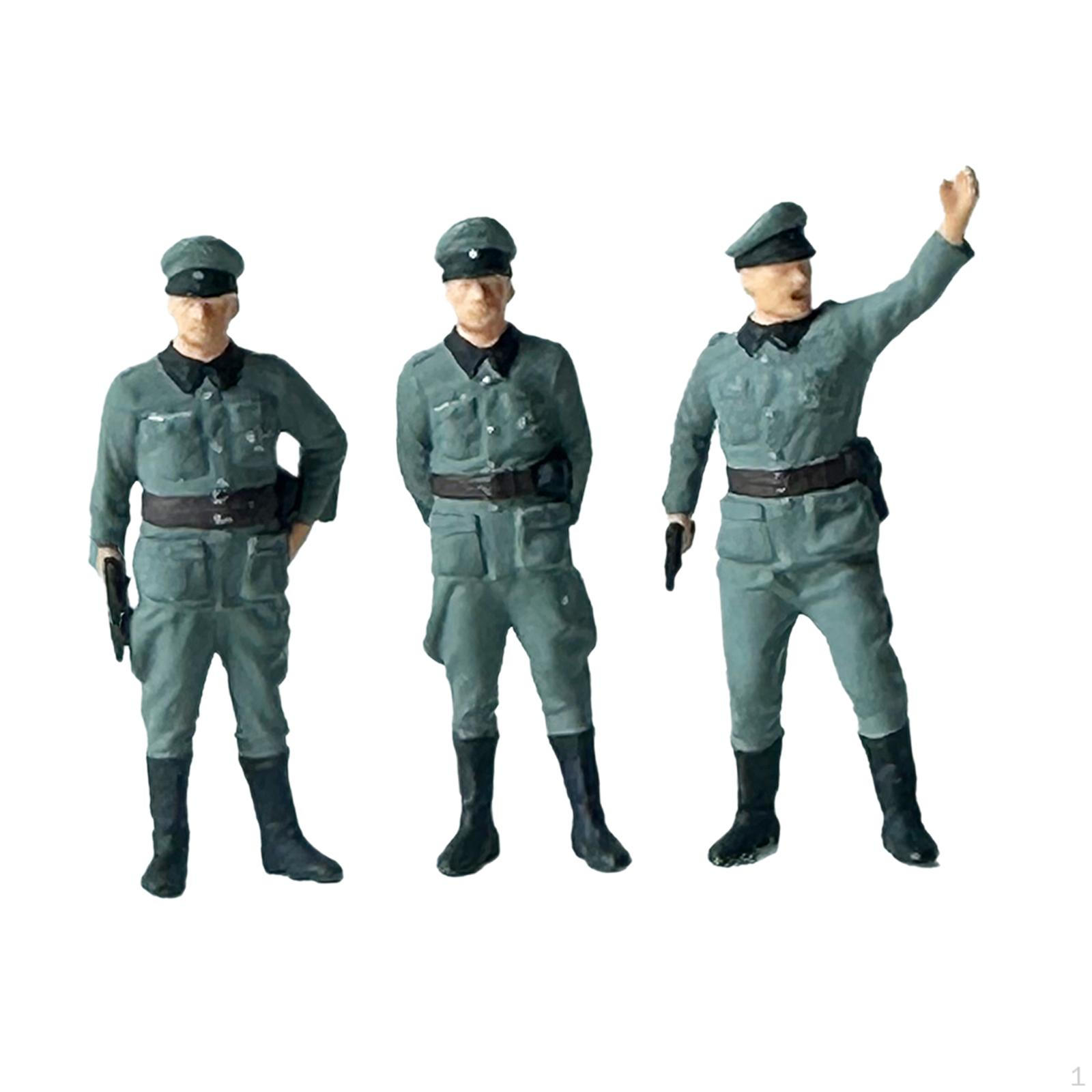 3х 1:72 Модели Игровой Набор Коллекция Игрушек Смола Искусство Офицер Миниатюрные Фигурки Людей для