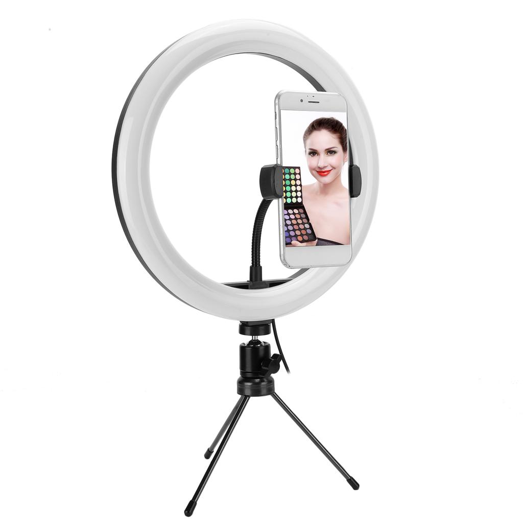 10 Inch USB Desktop Fill Light LED Ring Light with Triangular Bracket for Live Broadcast