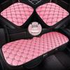 Bamboo Charcoal Leather Car Seat Cushion Set, Three-Piece, No Backrest, All-Season Interior Kit