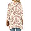 Women's Vintage Floral Print Three-Quarter Sleeve Lightweight Cardigan for Casual Daily Wear