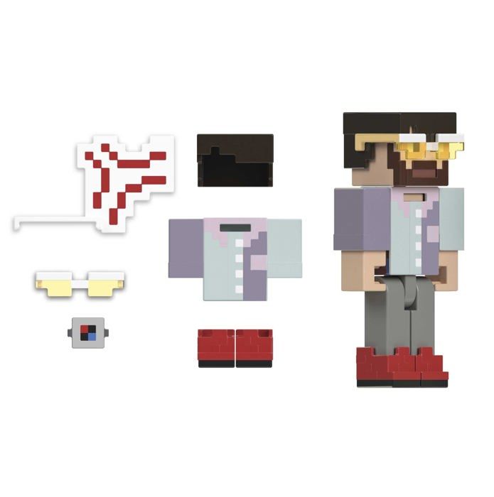 Jeu d'assemblage - mattel minecraft - figurines articulées - 2 accessoires - multicolore