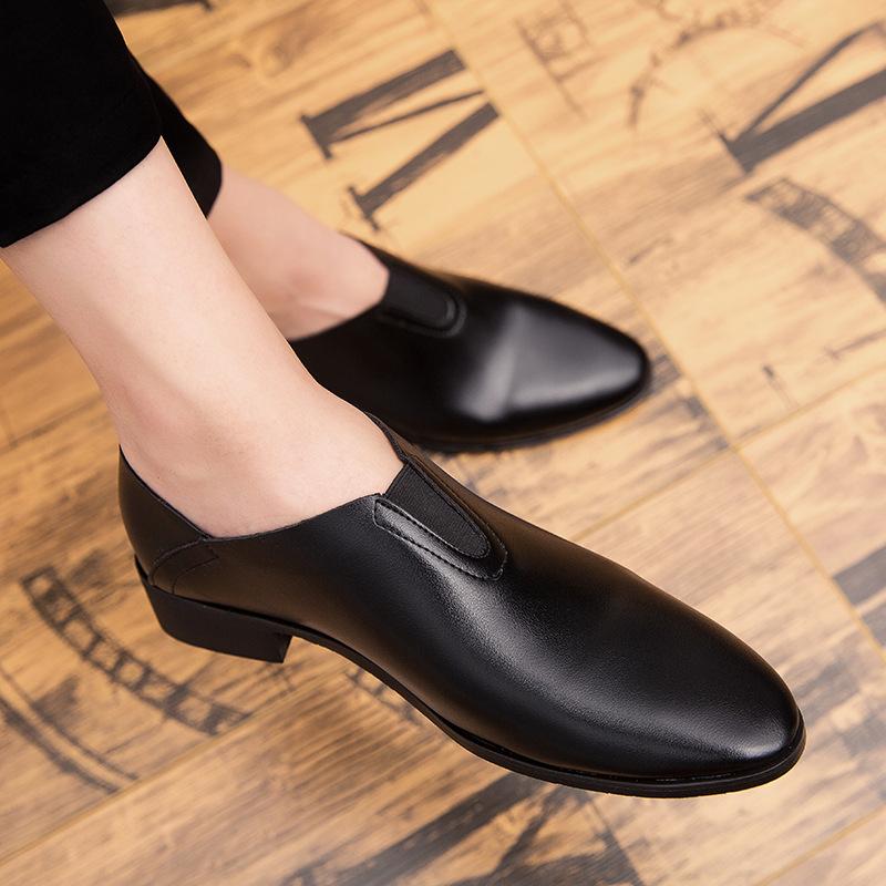 Summer British Small Leather Shoes Men's Teenagers Soft Leather Trend One Pedal Doudou Men's Shoes Hairstylist Casual Shoes