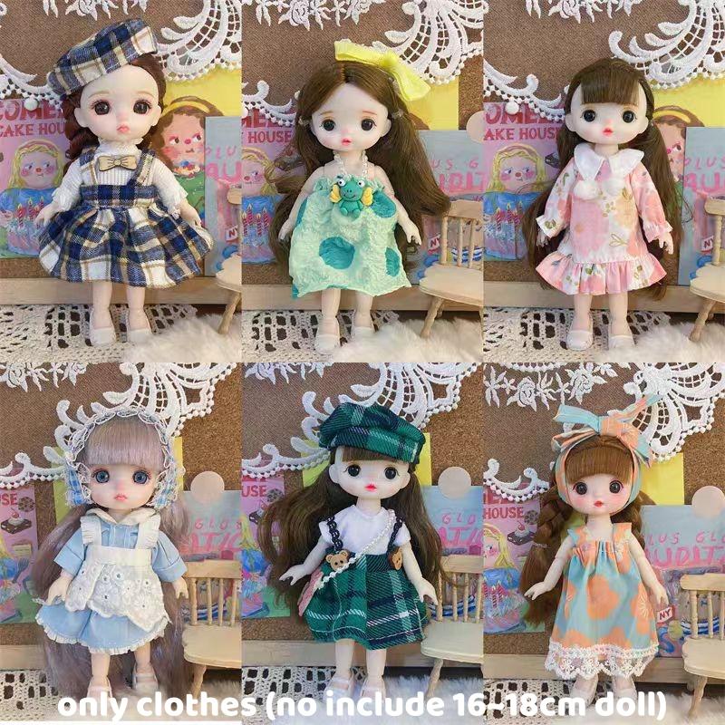 16Cm-18Cm Bjd Doll Dress 1/8 Doll Clothes Casual Princess Dress Up Children'S Toys Doll Accessories For Girls Gifts Blind Bag