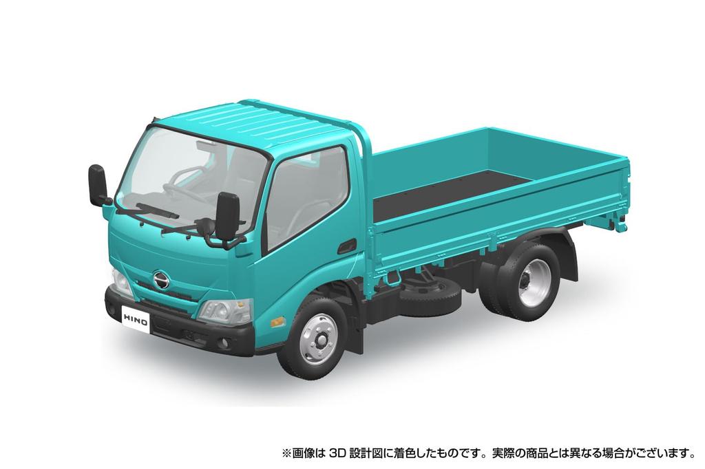 Aoshima Bunka Kyozai (AOSHIMA) Rakupla Snap Kit No. 23-TE Hino Dutro Flatbed (Turquoise) 1/32 Scale Plastic Pre-Colored Plastic Model Kit