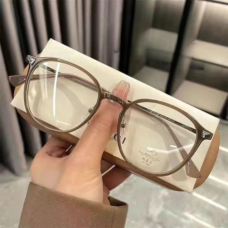 Myopia Glasses Retro Flat Glasses Black Frame Anti-blue Glasses