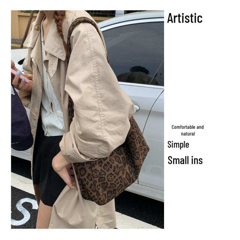 2025 Leopard Print Women's Large Capacity Korean-Style Autumn/Winter Tote Bag